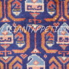 tappeto persiano saruk elegante disegno boteh fondo blu in lana 324x243 cm