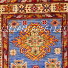 tappeto fondoletto kazak afghano fondo azzurro 182x63 cm