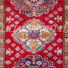 tappeto fondoletto kazak afghano fondo rosso 207x76 cm