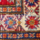 tappeto fondoletto kazak afghano fondo rosso 207x76 cm