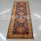 tappeto passatoia fondoletto kazak afghano blu 216x80 cm