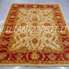 tappeto annodato orientale ziegler fondo avorio da salotto in lana 237x187 cm