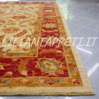 tappeto annodato orientale ziegler fondo avorio da salotto in lana 237x187 cm