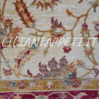 tappeto annodato orientale ziegler fondo avorio da salotto in lana 237x187 cm