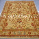 tappeto annodato orientale ziegler fondo avorio da salotto in lana 242x183 cm