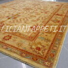 tappeto annodato orientale ziegler fondo avorio da salotto in lana 242x183 cm