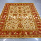 tappeto annodato orientale ziegler fondo avorio da salotto in lana 240x205 cm