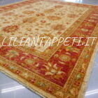tappeto annodato orientale ziegler fondo avorio da salotto in lana 240x205 cm