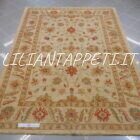 tappeto annodato orientale ziegler fondo avorio da salotto in lana 232x173 cm
