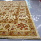 tappeto annodato orientale ziegler fondo avorio da salotto in lana 234x178 cm