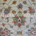 tappeto annodato orientale ziegler fondo avorio da salotto in lana 234x178 cm