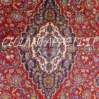 tappeto persiano keshan classico fondo rosso da salotto 227x147 cm in lana