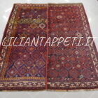 tappeto lahaf persiano lori-bakhtiari antico da salotto colori caldi 231x191 cm