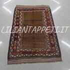 Tappeto antico Lori-Bakhtiari persiano lana su lana con motivo botteh e kilim originali 240x151 cm