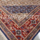 tappeto persiano mud da salotto fondo blu avorio in lana 314x217 cm