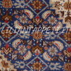 tappeto persiano mud da salotto fondo blu avorio in lana 314x217 cm
