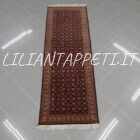 tappeto passatoia fondoletto persiano tabriz 60 raj fondo blu piccolo 196x65 cm