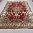 tappeto persiano tabriz 60 raj fondo rosso 310x200 cm