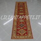 passatoia kazak corridoio fondo rosso arancio 293x81 cm