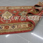 passatoia kazak corridoio fondo rosso arancio 293x81 cm