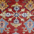 passatoia orientale kazak corridoio fondo rosso arancio 290x77 cm