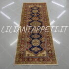 tappeto passatoia fondoletto kazak afghano blu 199x78 cm