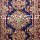 tappeto passatoia fondoletto kazak afghano blu 199x78 cm