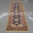tappeto passatoia fondoletto kazak afghano blu 199x78 cm