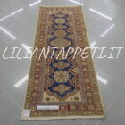 tappeto passatoia fondoletto kazak afghano blu 199x78 cm