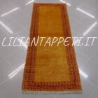 passatoia fondoletto persiano gashgai color giallo ocra in lana 196x76 cm