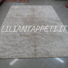 tappeto moderno seta di bamboo da salotto color cipra beige 291x204 cm