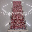 tappeto passatoia nain 9fili fondo rosso rubino senza il medaglione 240x78 cm