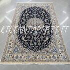 tappeto persiano nain 9 fili fondo blu da salotto 245x150 cm