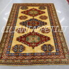 tappeto afghano kazak da sala fondo avorio in lana 265x183 cm
