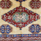 tappeto afghano kazak da sala fondo avorio in lana 265x183 cm