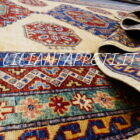 tappeto afghano kazak da sala fondo avorio in lana 265x183 cm