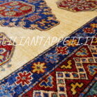 tappeto afghano kazak da sala fondo avorio in lana 265x183 cm