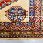 tappeto afghano kazak da sala fondo avorio in lana 265x183 cm