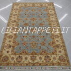tappeto orientale ziegler azzurro da salotto in lana 186x124 cm