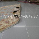 tappeto orientale ziegler azzurro da salotto in lana 186x124 cm