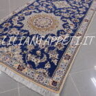 tappeto persiano nain 9fili fondo azzurro fondoletto passatoia 191x79 cm