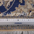 tappeto persiano nain 9fili fondo azzurro fondoletto passatoia 191x79 cm
