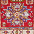 passatoia orientale kazak per il corridoio fondo rosso 410x80 cm