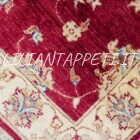passatoia afghano ziegler per corridoio fondo rosso lana su cotone 290x80 cm