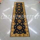 passatoia elegante orientale per il corridoio fondo blu 293x80 cm