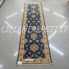 passatoia elegante orientale per il corridoio fondo blu 293x80 cm