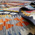 Kilim Afghano da salotto nero multicolore in lana 286x202 cm