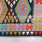 Kilim Afghano da salotto nero multicolore in lana 286x202 cm