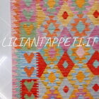Kilim Afghano da salotto multicolore in lana 287x206 cm