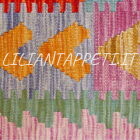 Kilim Afghano da salotto multicolore in lana 287x206 cm